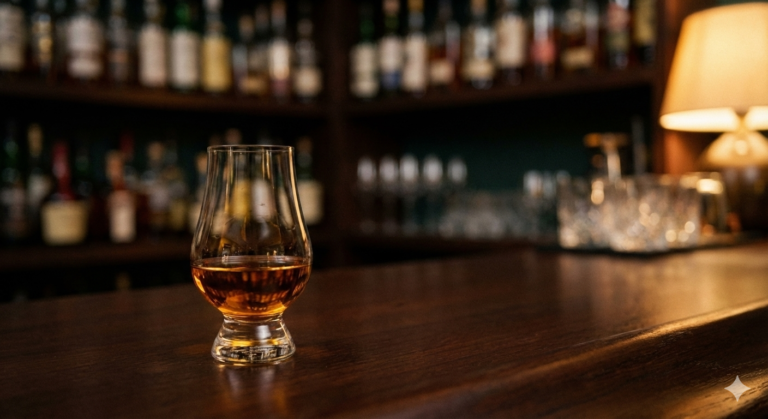 bir barın üzerinde viski dolu glencairn